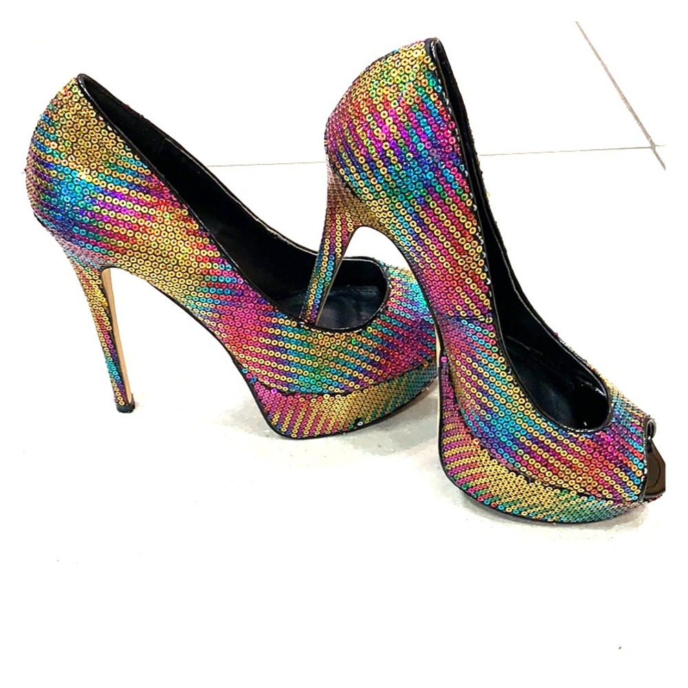 Aldo sequin platform heels size 9